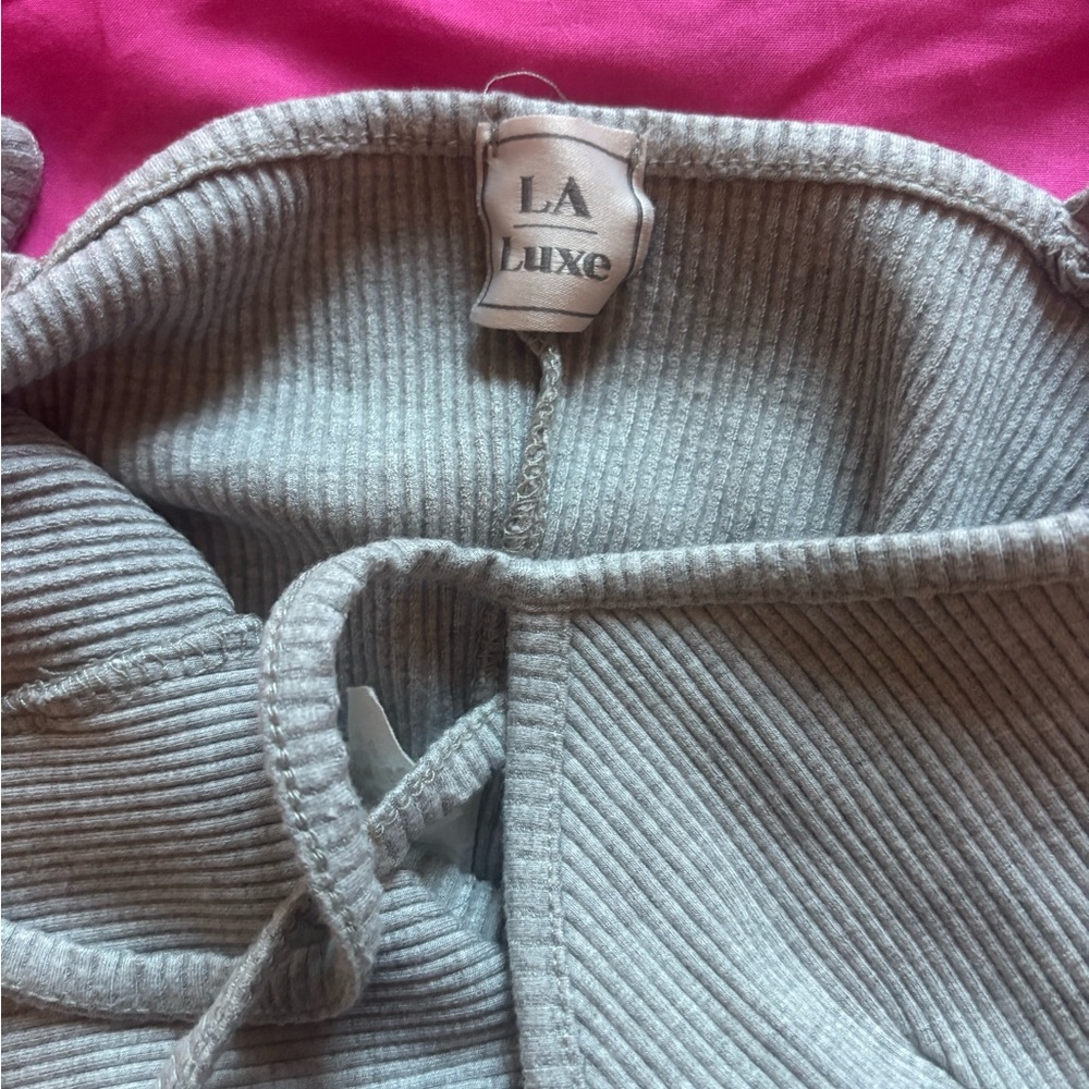 Gray Ribbed Jumpsuit - Picture 5 of 5